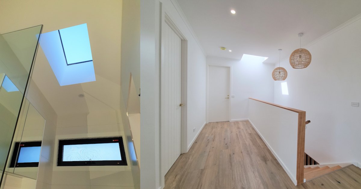 Bathroom skylights and staircase skylights.