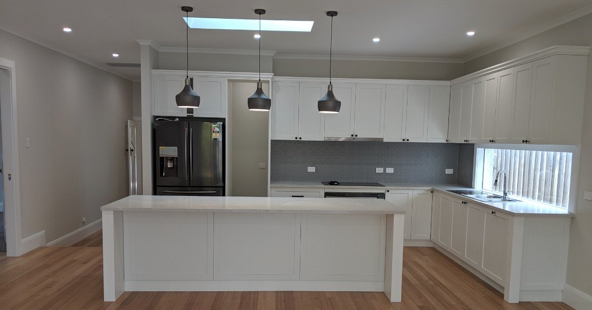Skylight in kitchen ceiling.