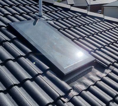 A skylight installed on the roof.